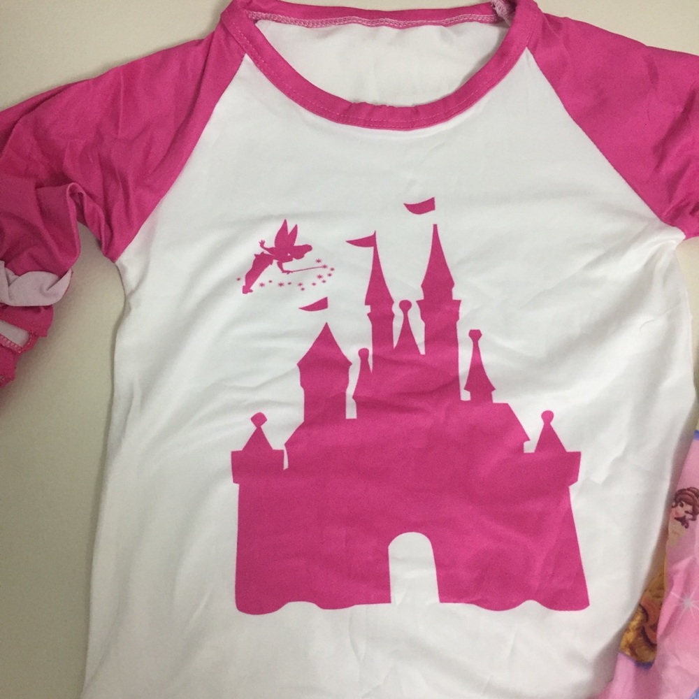 LPrincess Belle Aurora Ariel Rapunzel Pants Top - Picture 4 of 6